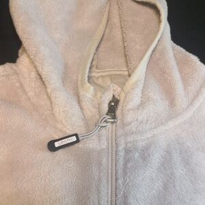 Calvin Klein Silver gray fuzzy zip hoodie jacket